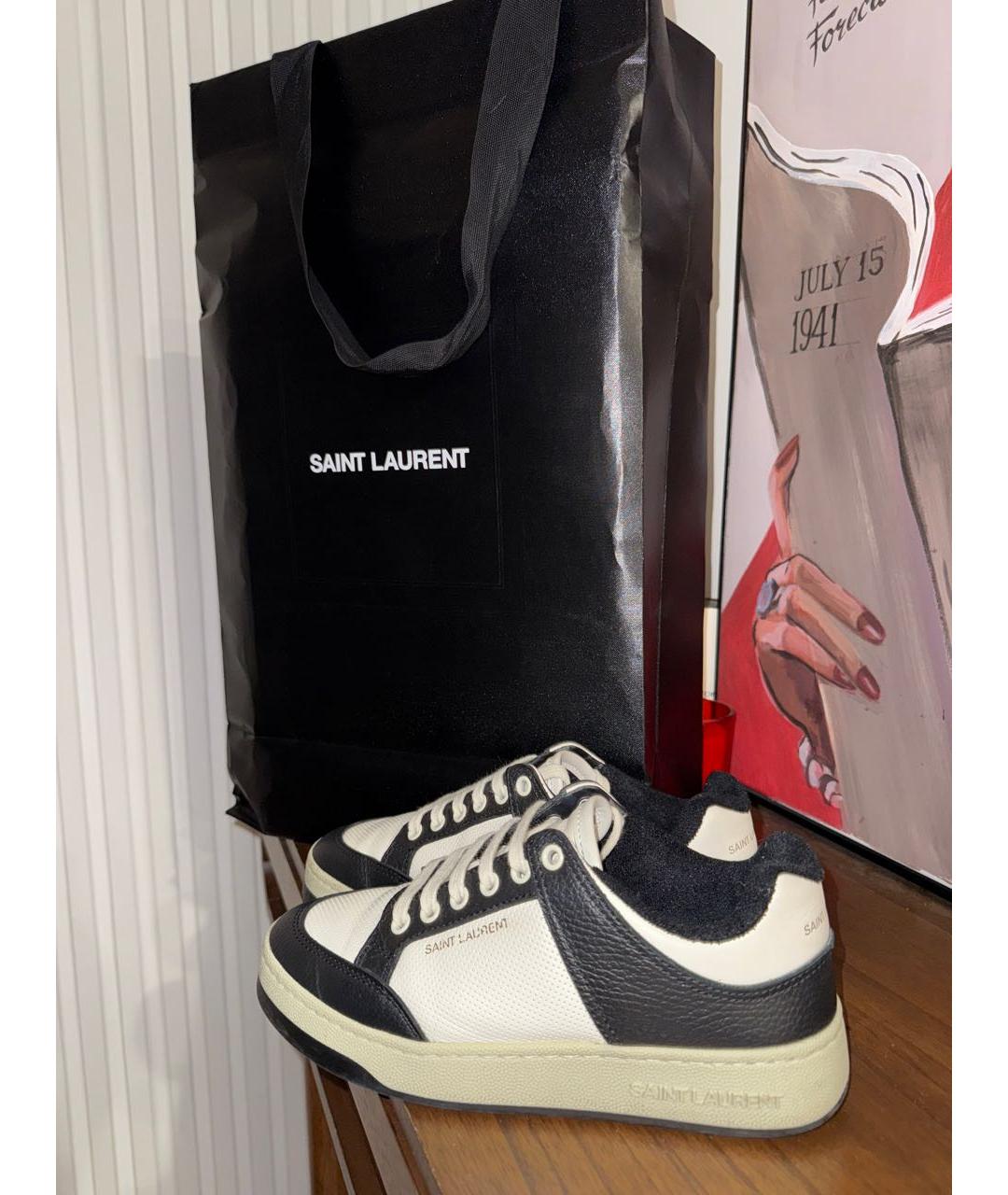 SAINT LAURENT Белые кожаные кеды, фото 5
