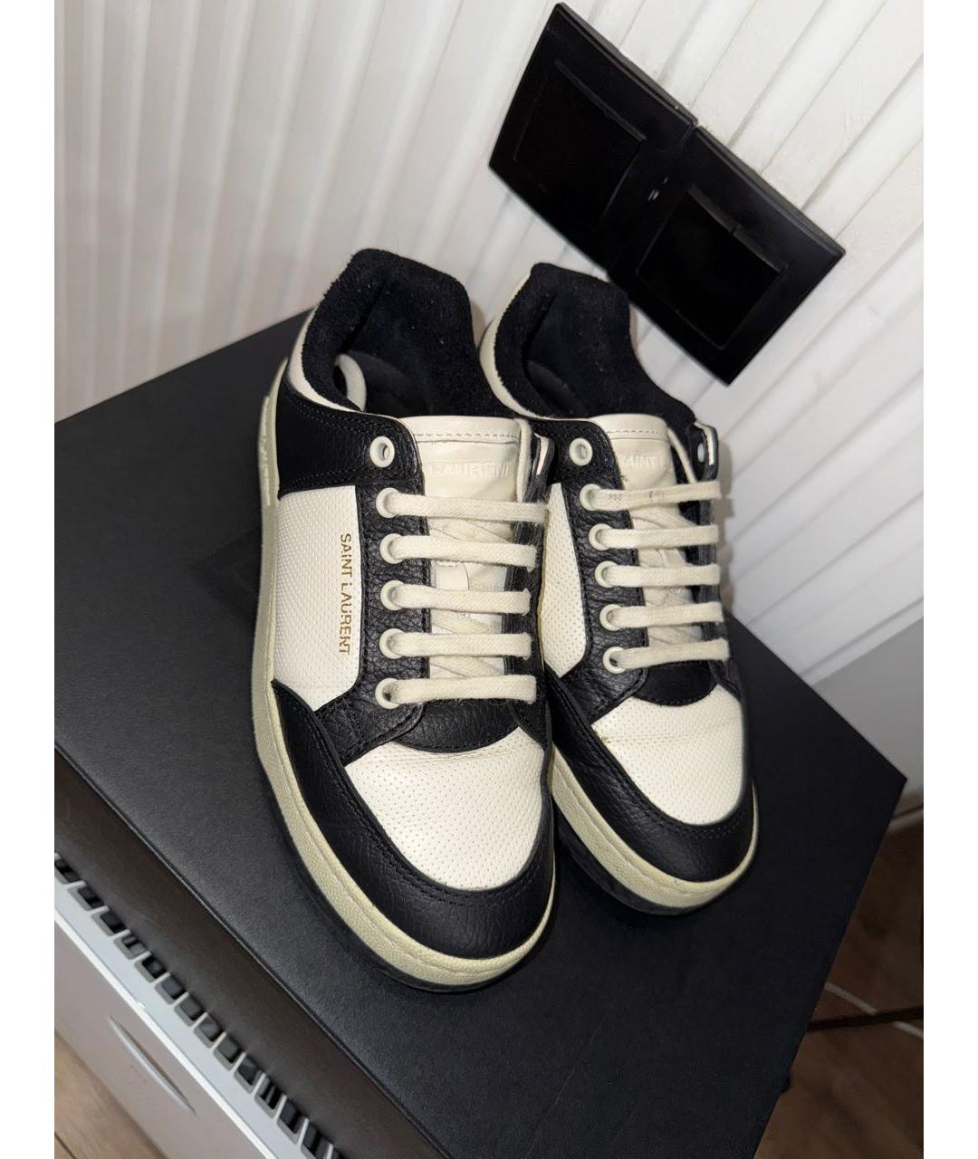 SAINT LAURENT Белые кожаные кеды, фото 3