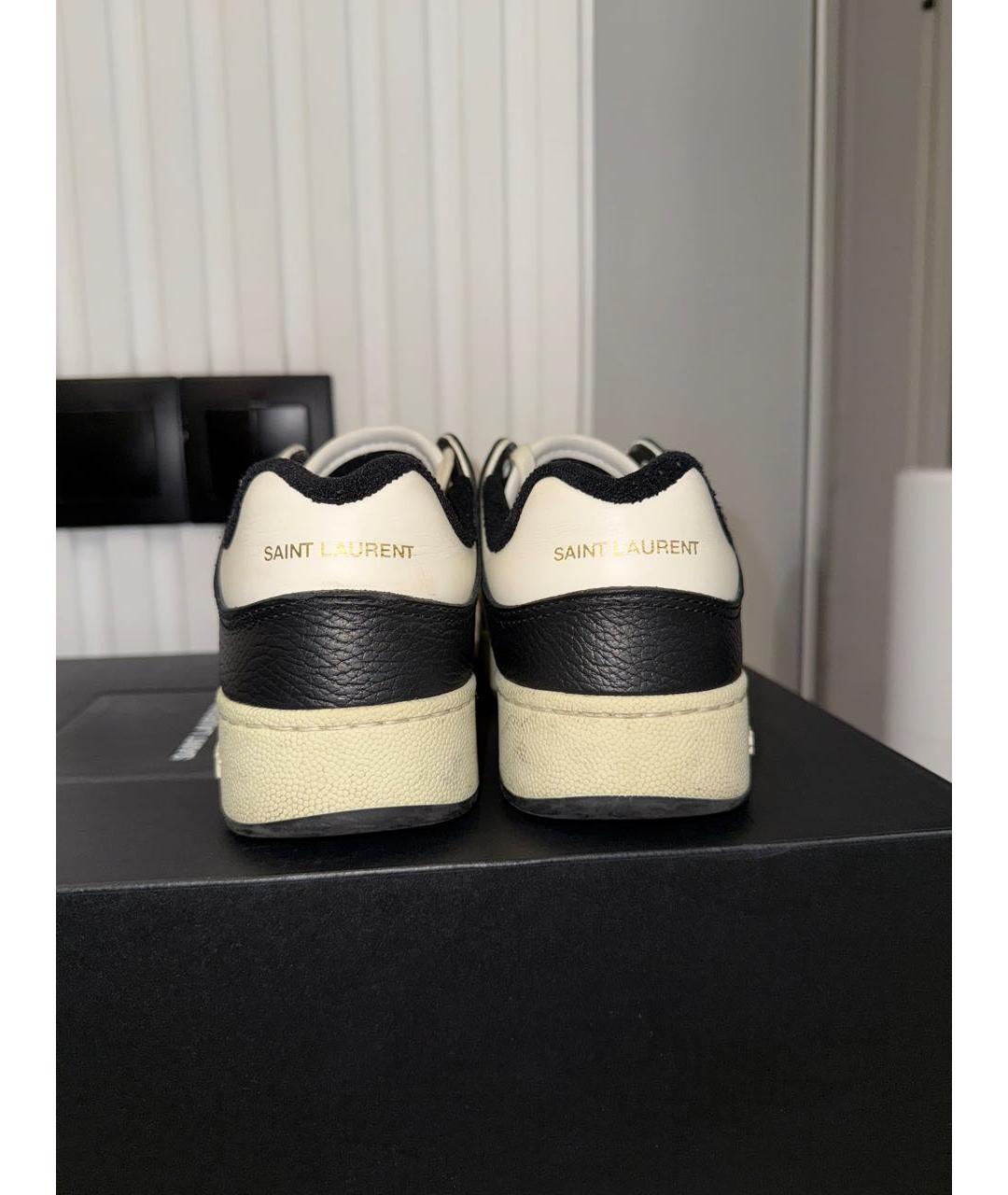 SAINT LAURENT Белые кожаные кеды, фото 4