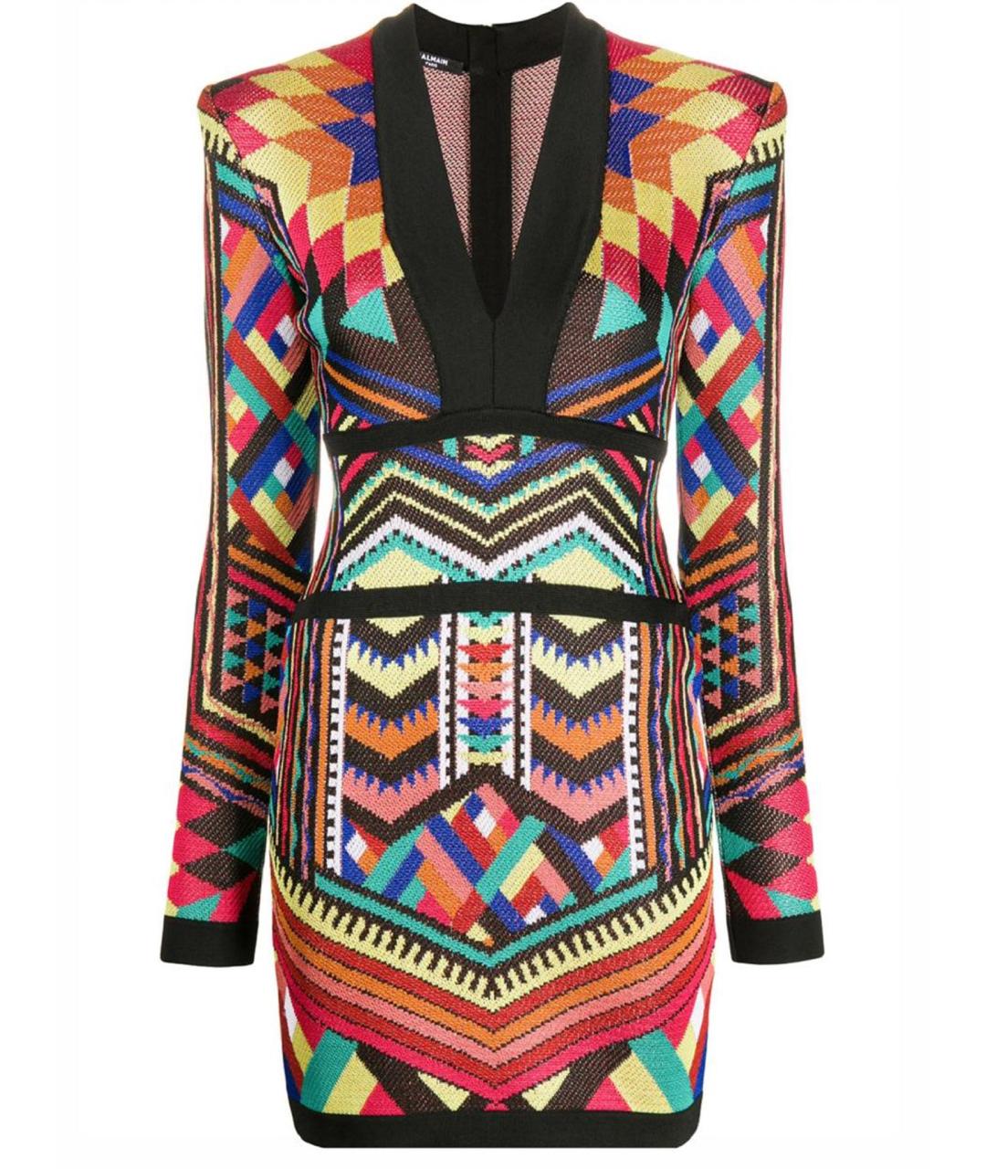 BALMAIN Мульти вискозное платье, фото 1