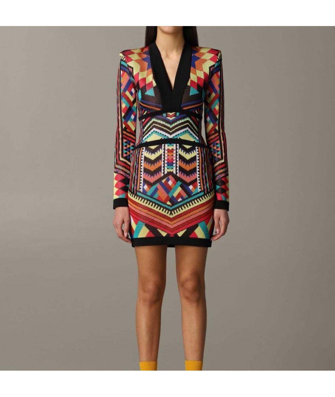 BALMAIN Мульти вискозное платье, фото 8