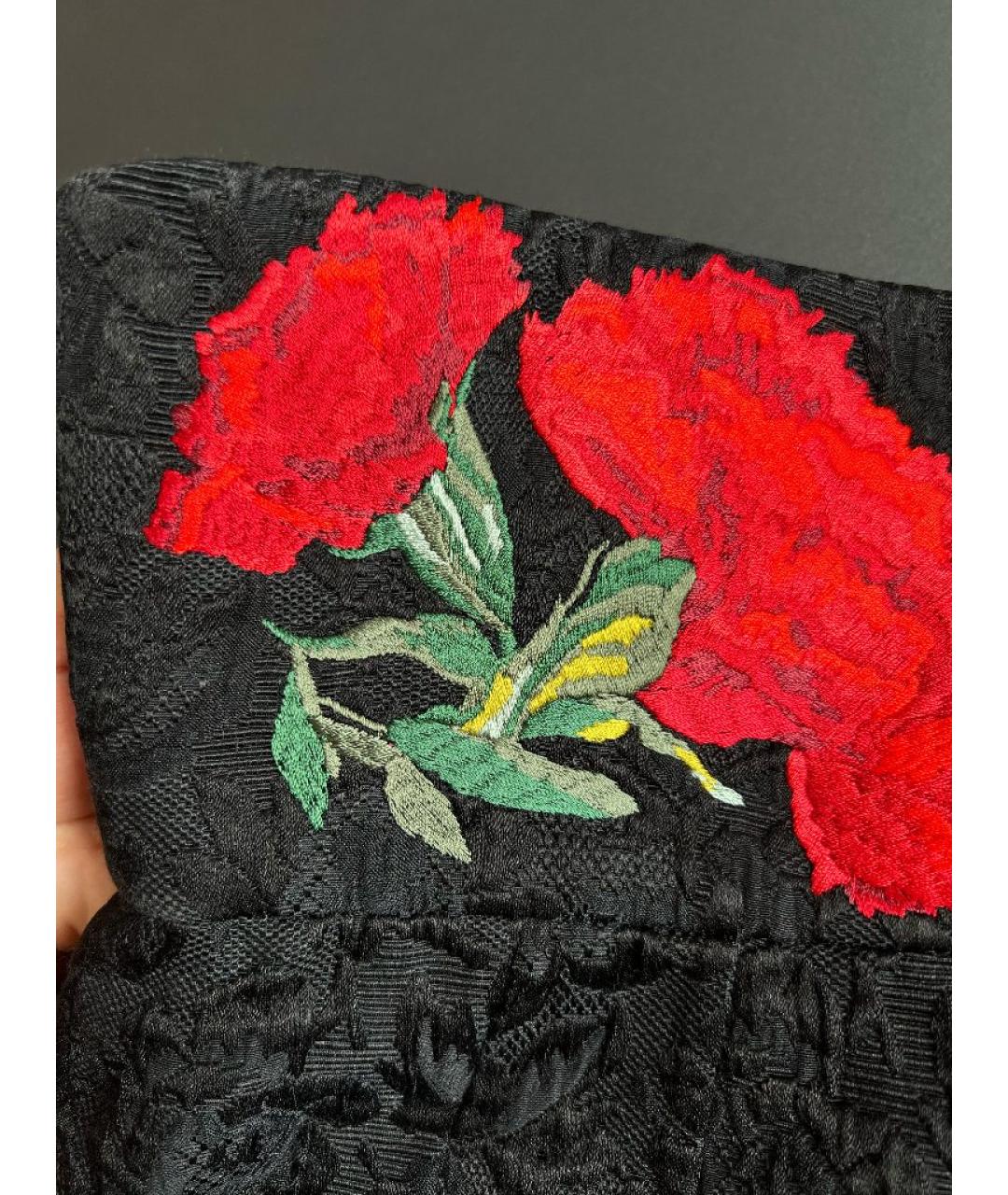 DOLCE&GABBANA Черная хлопковая юбка миди, фото 4