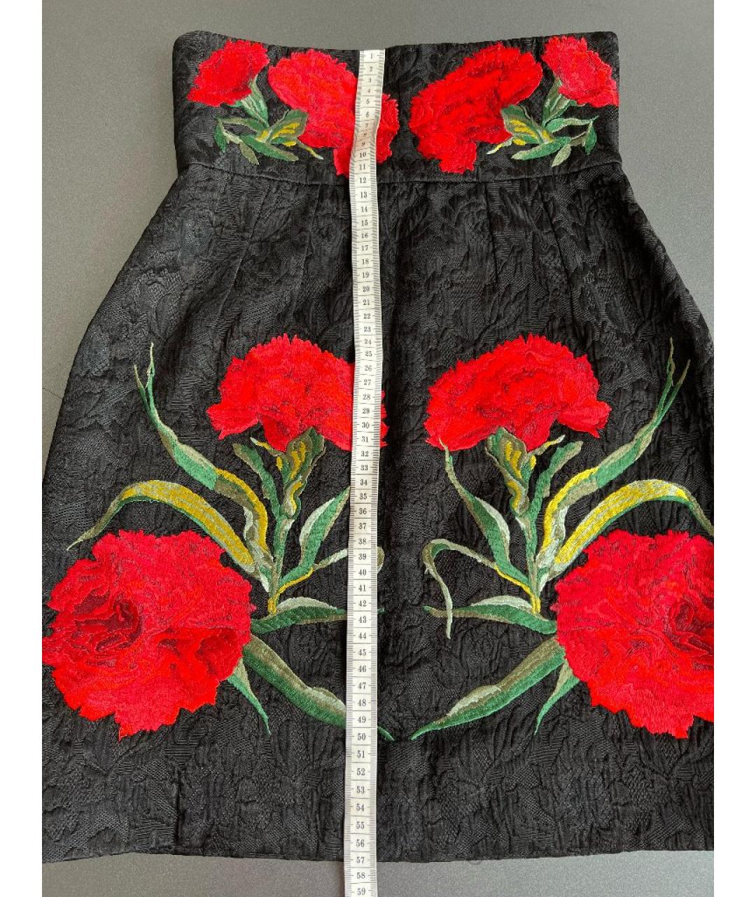 DOLCE&GABBANA Черная хлопковая юбка миди, фото 6