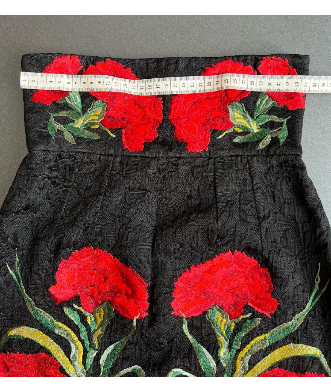 DOLCE&GABBANA Черная хлопковая юбка миди, фото 5