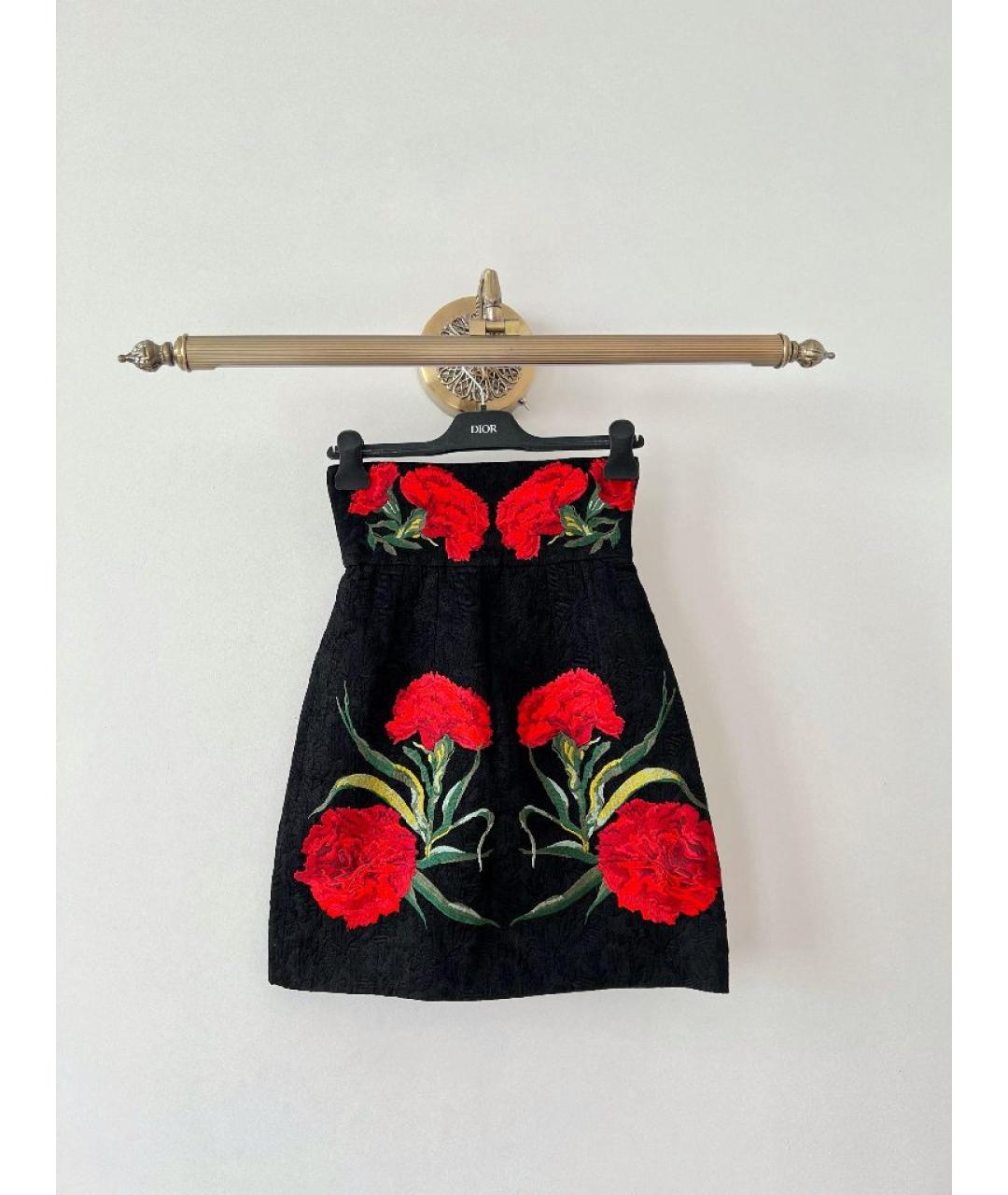 DOLCE&GABBANA Черная хлопковая юбка миди, фото 9
