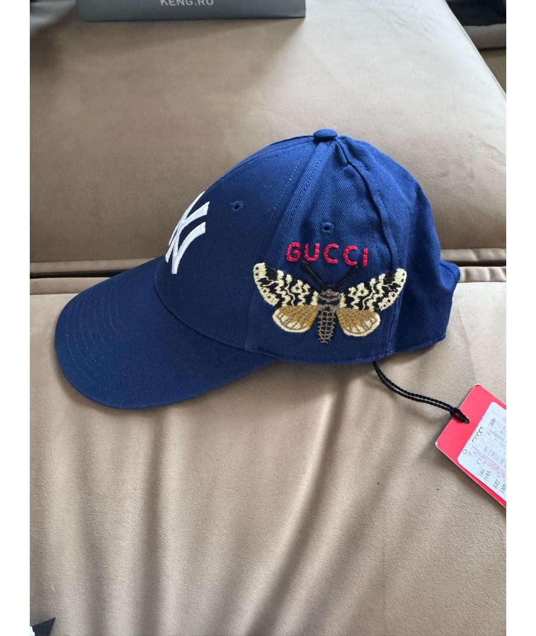 GUCCI Синяя хлопковая кепка, фото 2