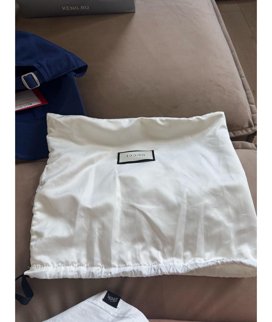 GUCCI Синяя хлопковая кепка, фото 5