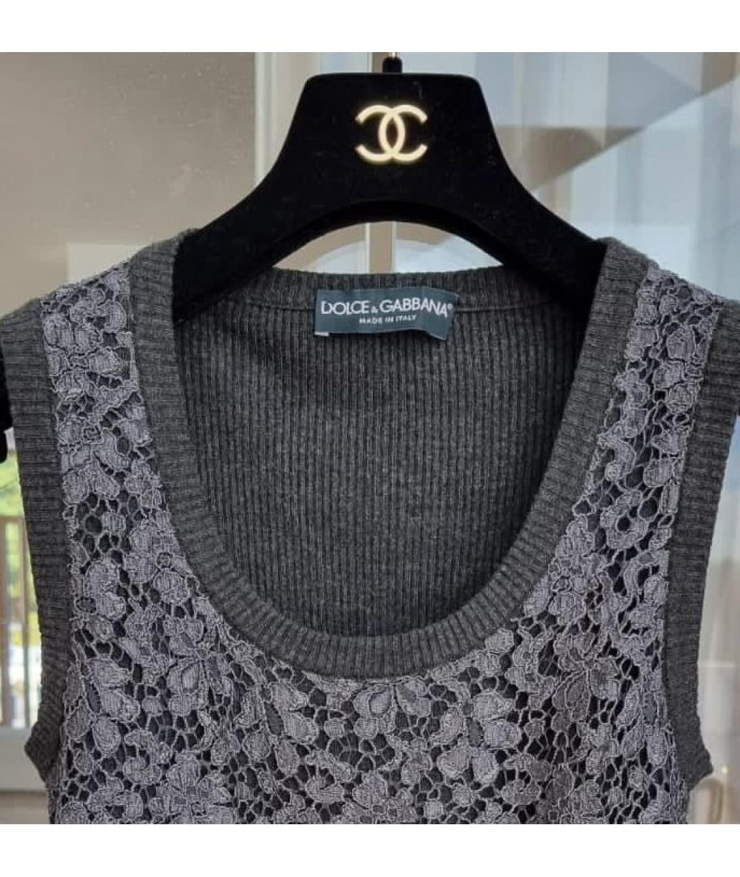 DOLCE&GABBANA Антрацитовый хлопковый костюм с юбками, фото 3