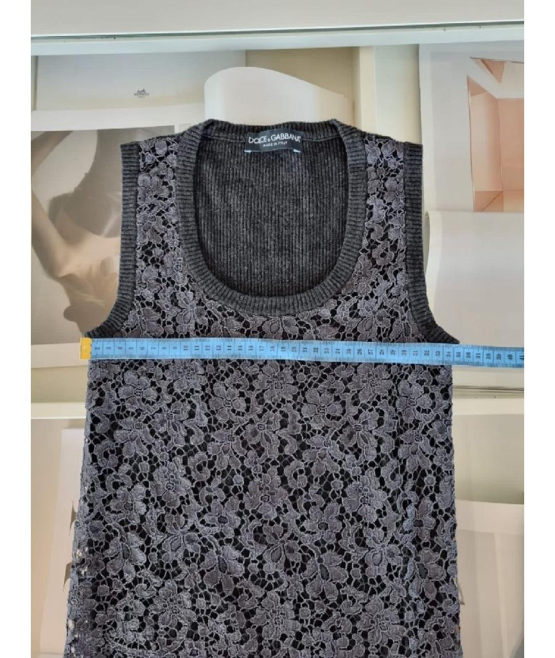 DOLCE&GABBANA Антрацитовый хлопковый костюм с юбками, фото 8