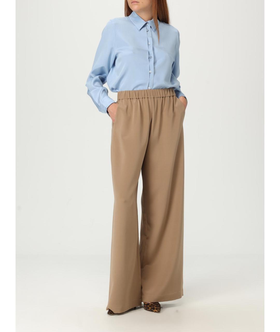 MAX MARA Коричневые прямые брюки, фото 3