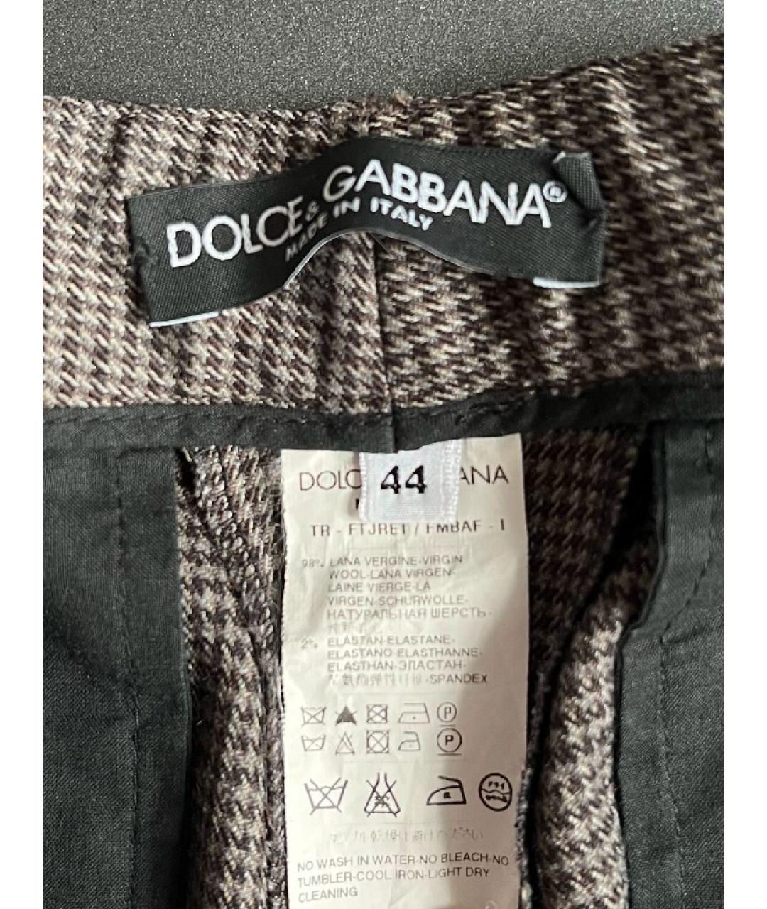 DOLCE&GABBANA Антрацитовые шерстяные прямые брюки, фото 4