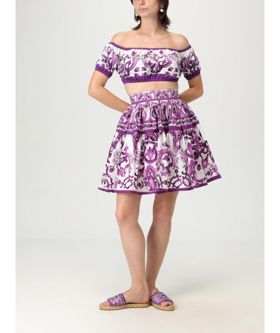 DOLCE&GABBANA Мульти хлопковая юбка мини, фото 3