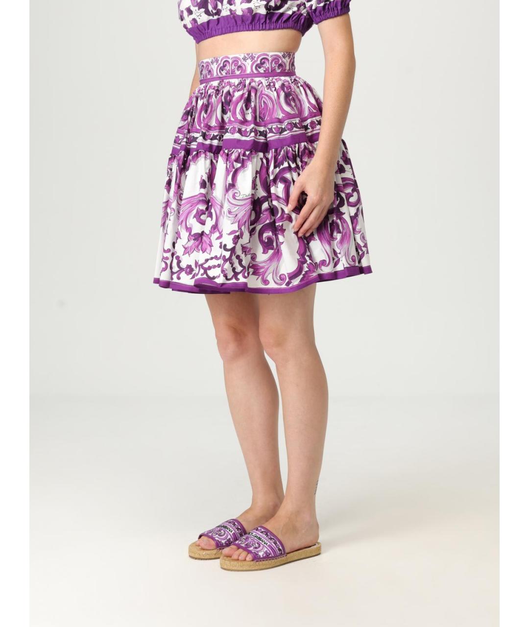 DOLCE&GABBANA Мульти хлопковая юбка мини, фото 5