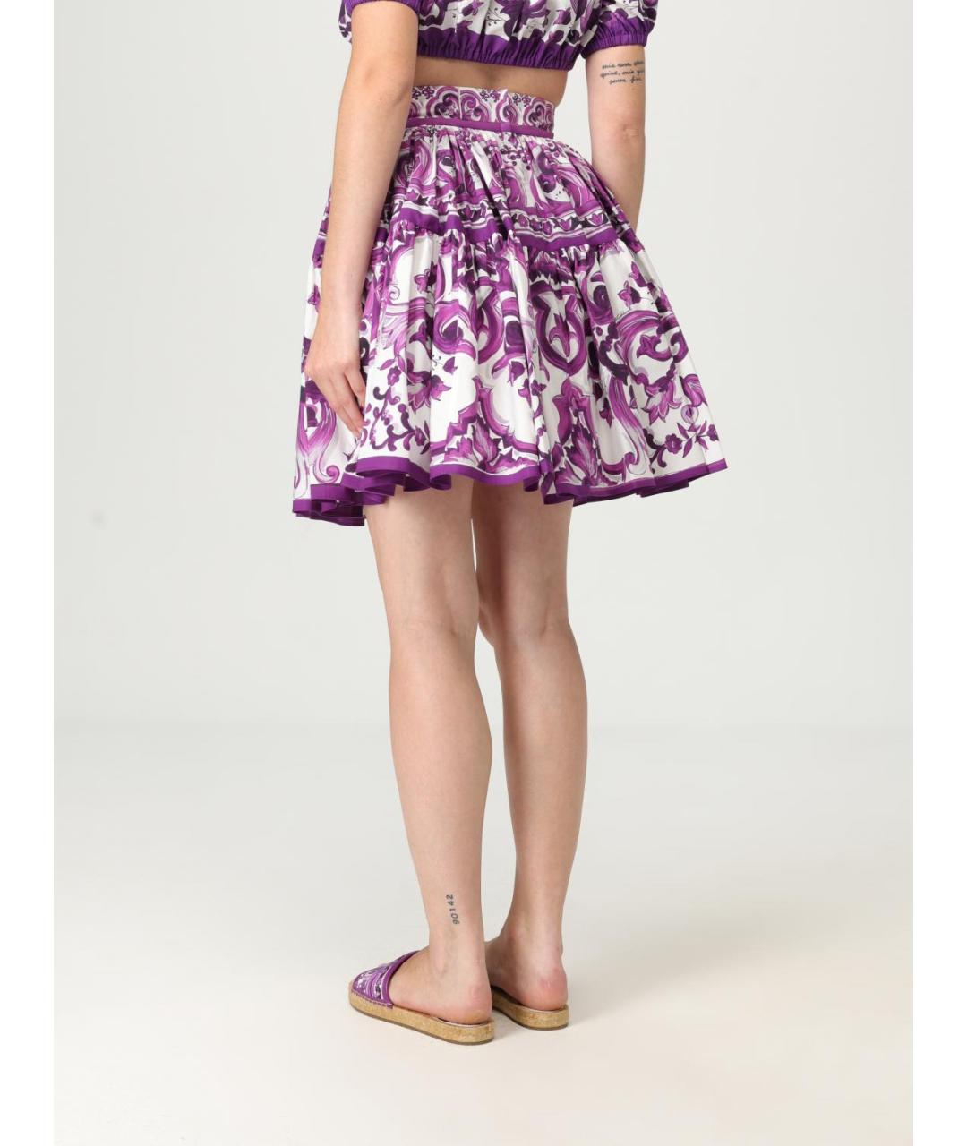 DOLCE&GABBANA Мульти хлопковая юбка мини, фото 4