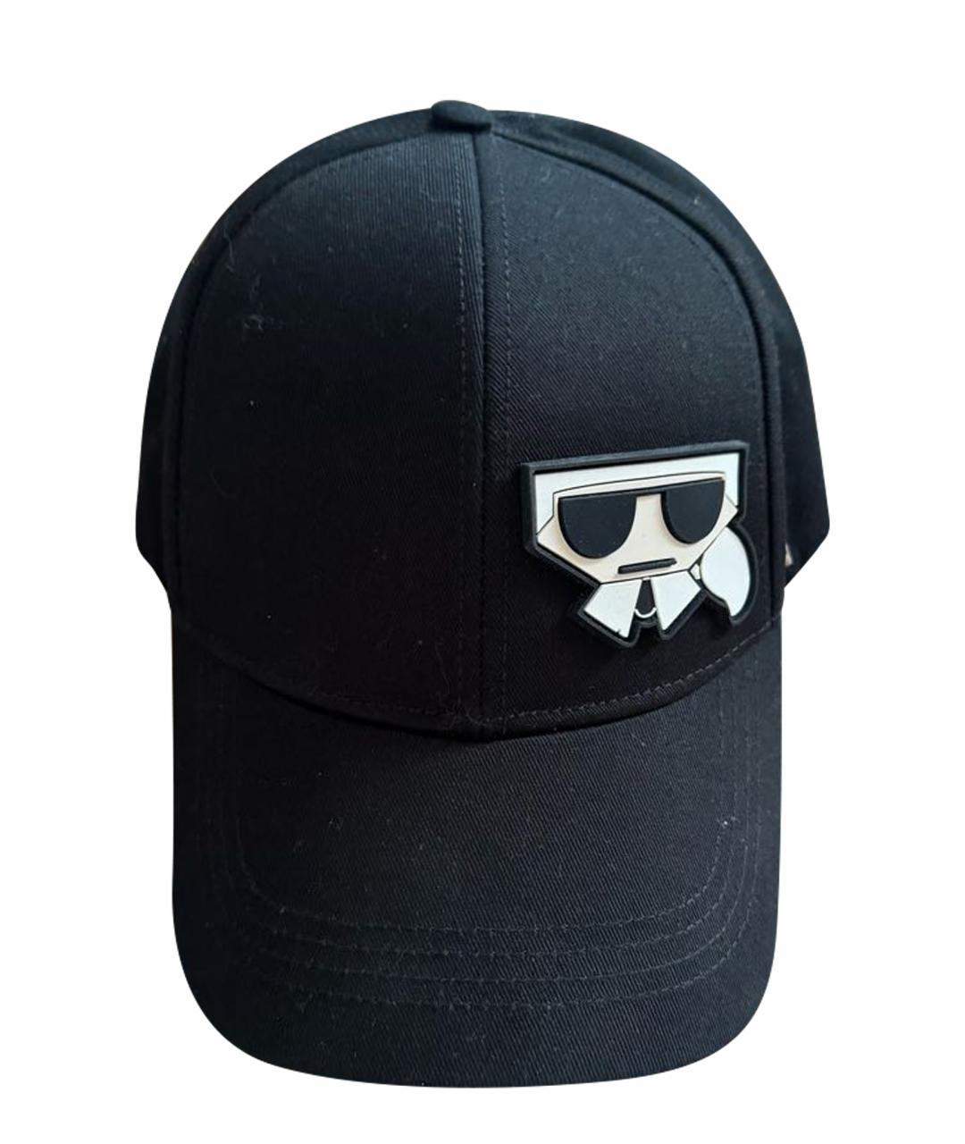 KARL LAGERFELD Черная хлопковая кепка, фото 1