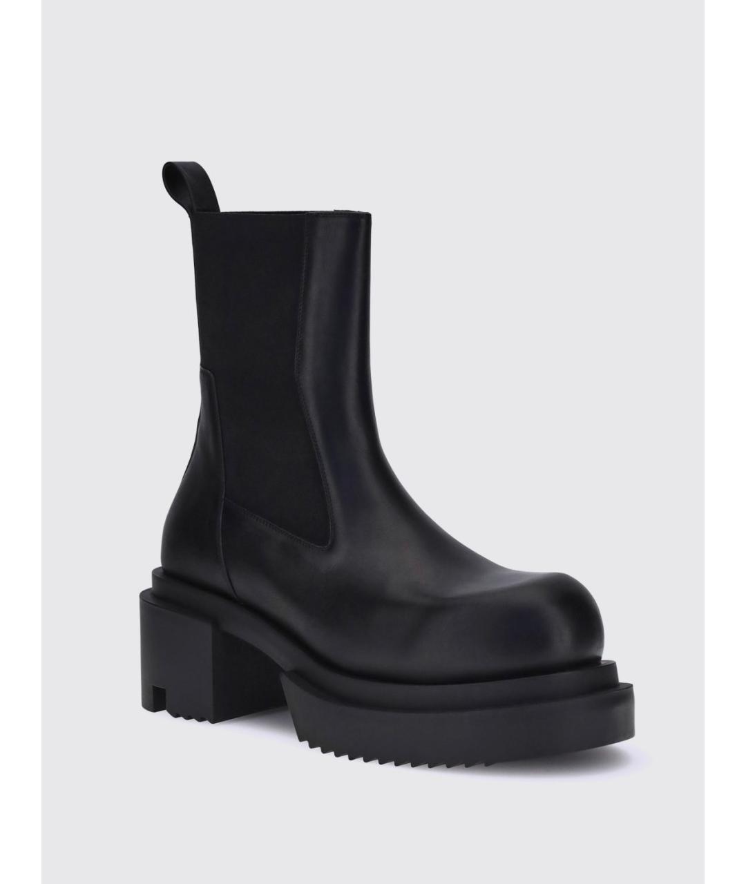 RICK OWENS Черные кожаные высокие ботинки, фото 2