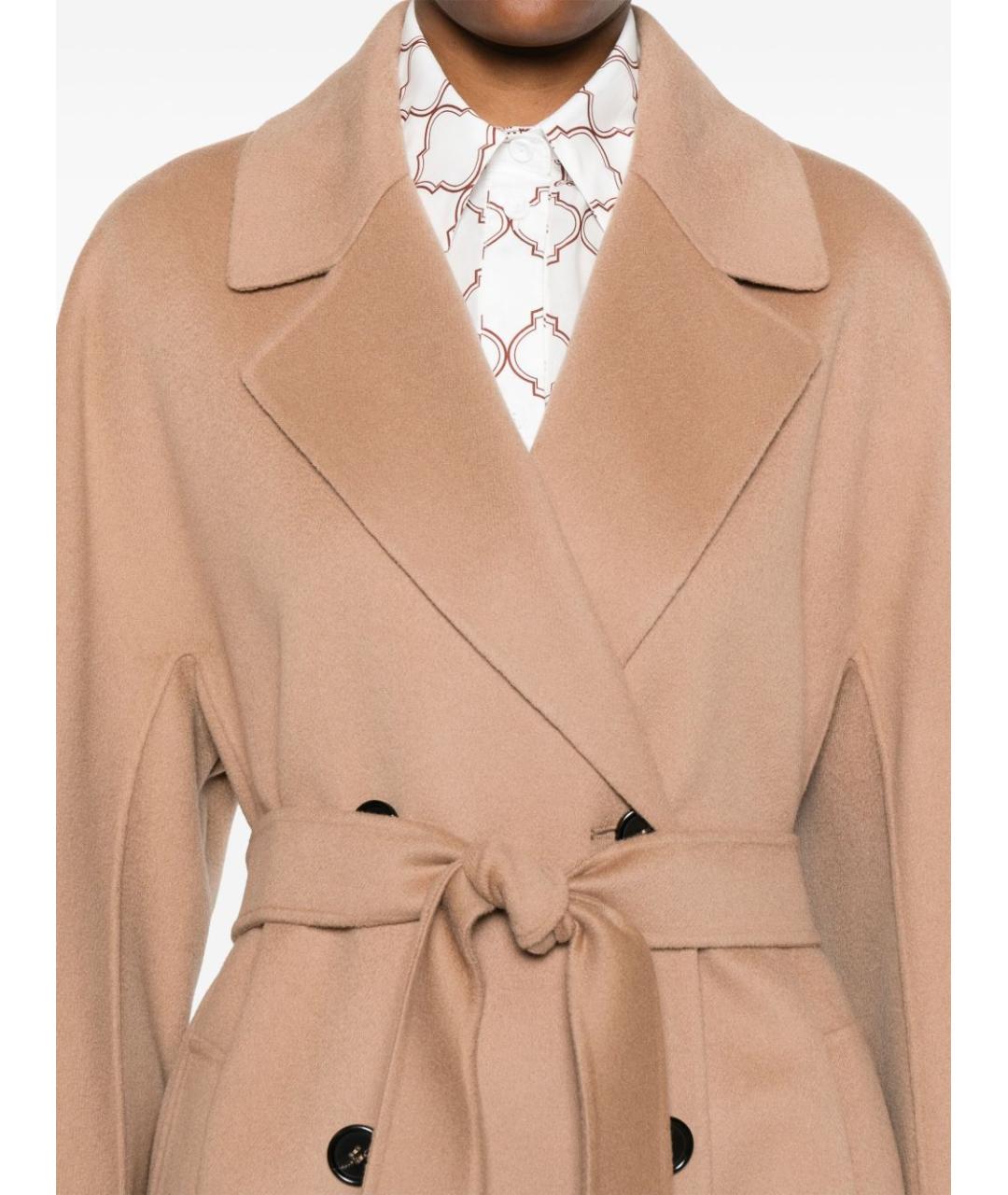 'S MAX MARA Бежевое шерстяное пальто, фото 4