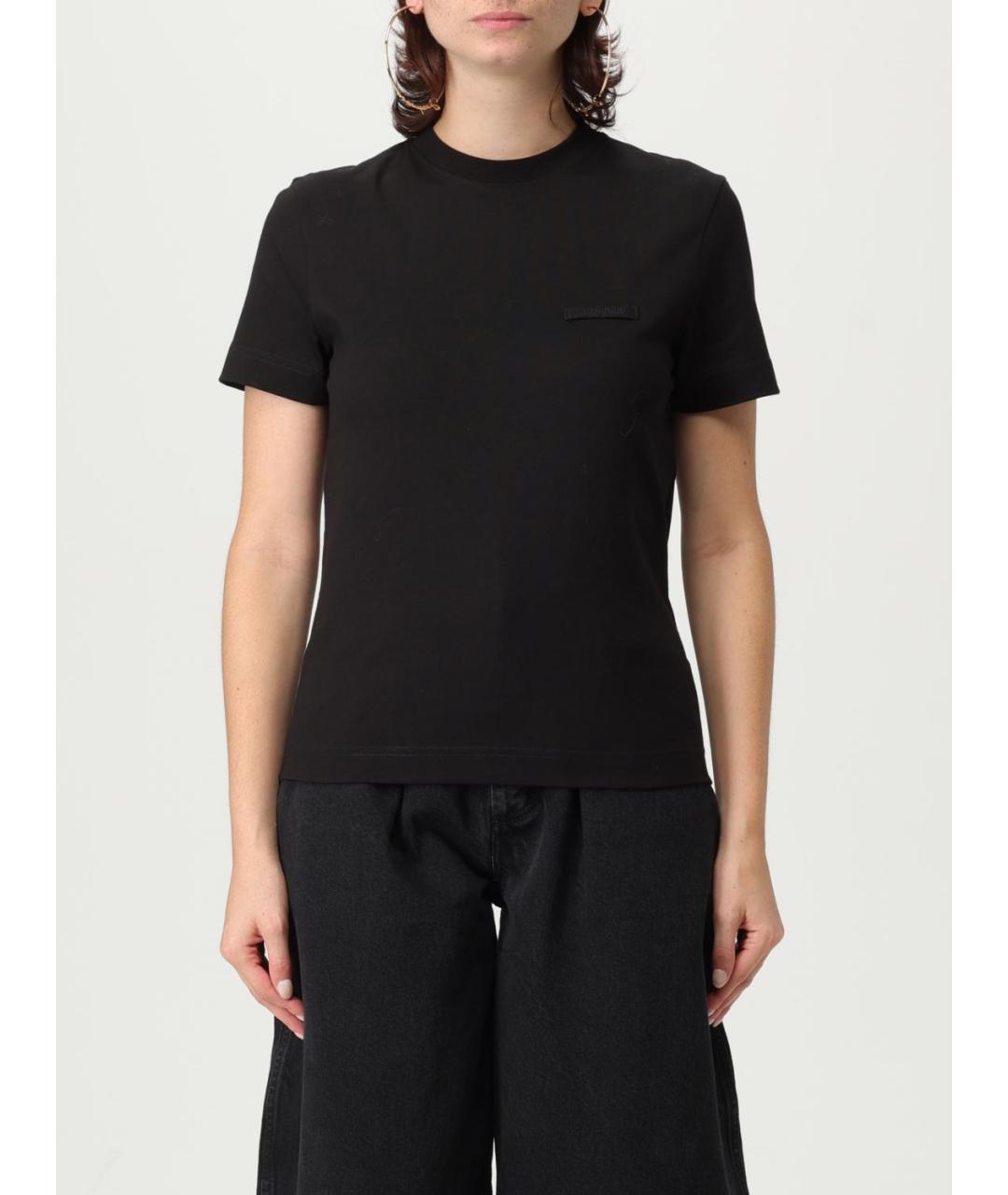JACQUEMUS Черная хлопковая футболка, фото 2