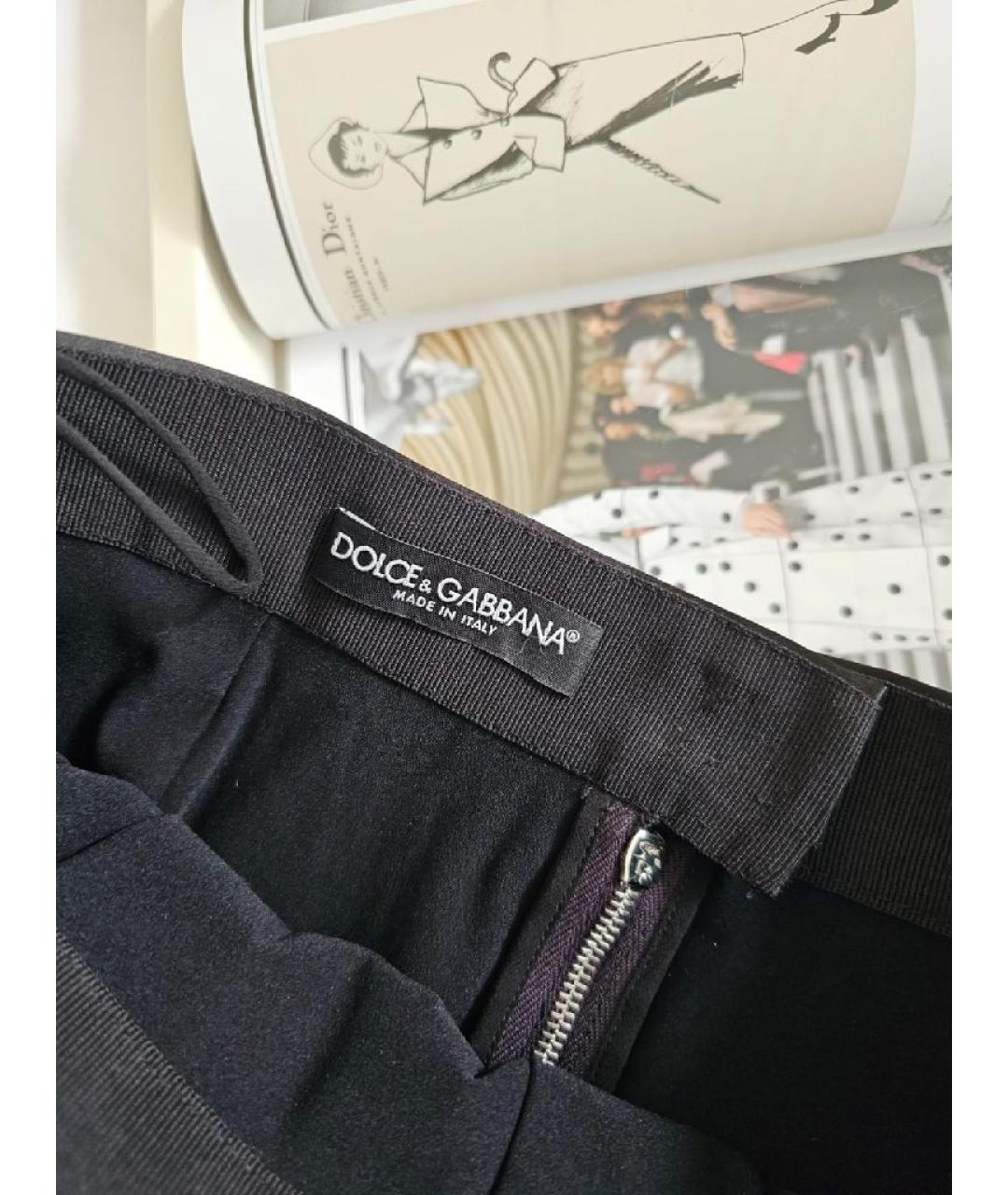 DOLCE&GABBANA Черная ацетатная юбка миди, фото 4