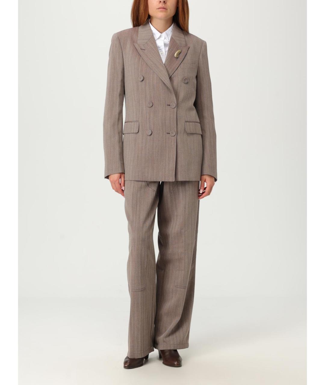 GOLDEN GOOSE DELUXE BRAND Коричневые прямые брюки, фото 3
