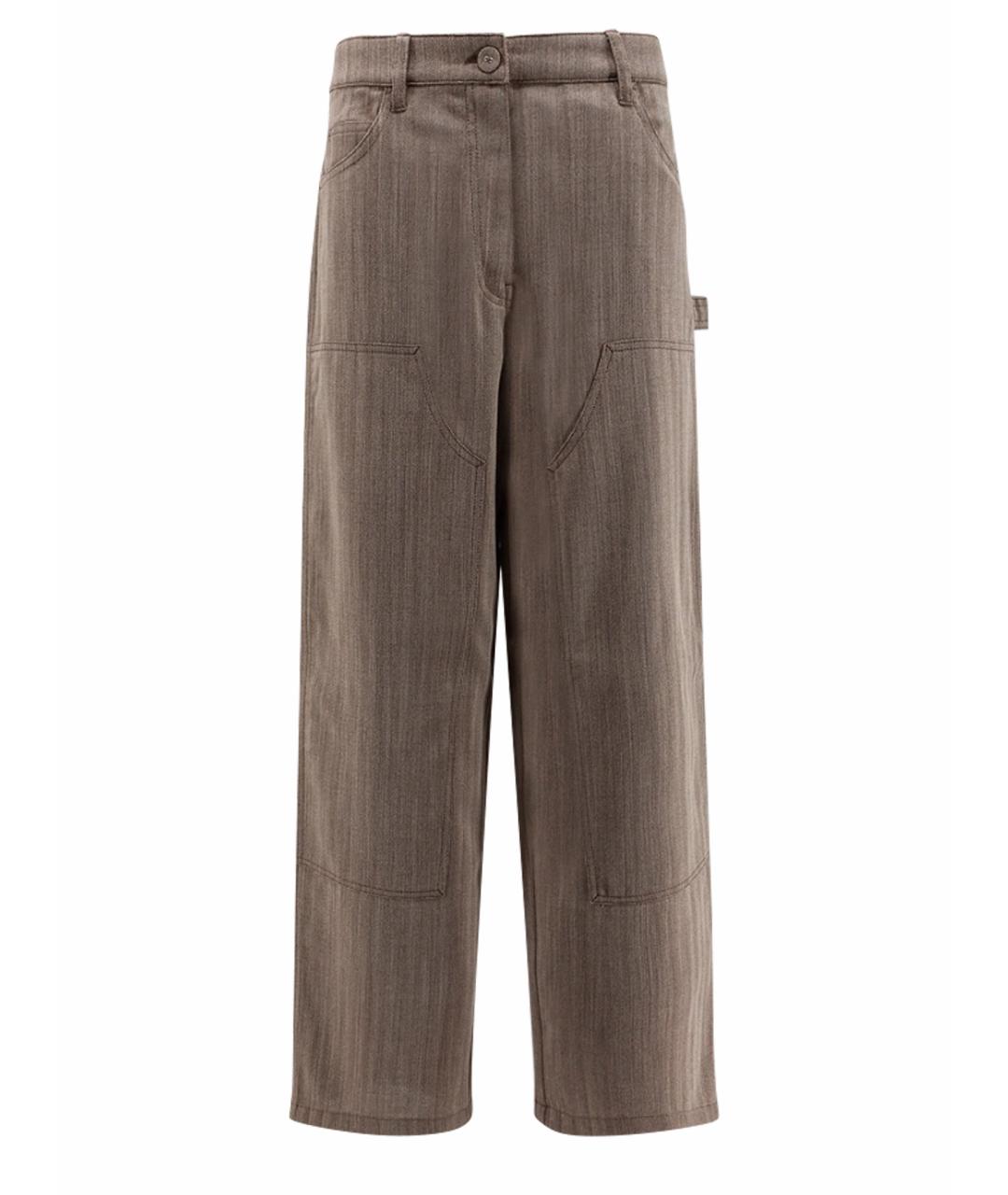 GOLDEN GOOSE DELUXE BRAND Коричневые прямые брюки, фото 1