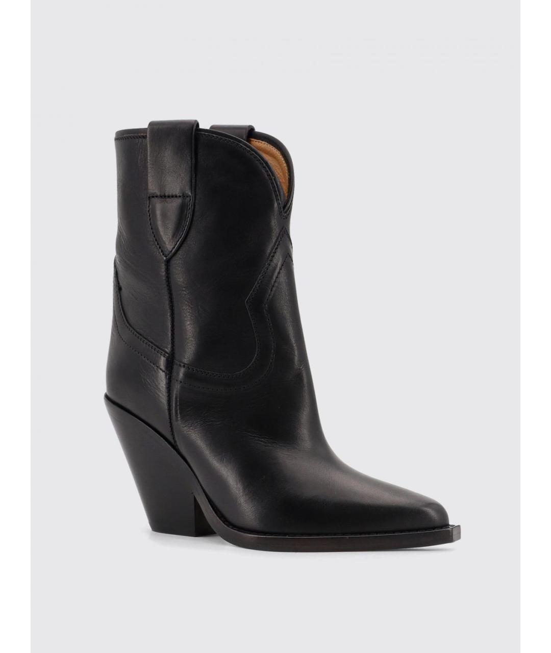 ISABEL MARANT Черные кожаные ботинки, фото 2