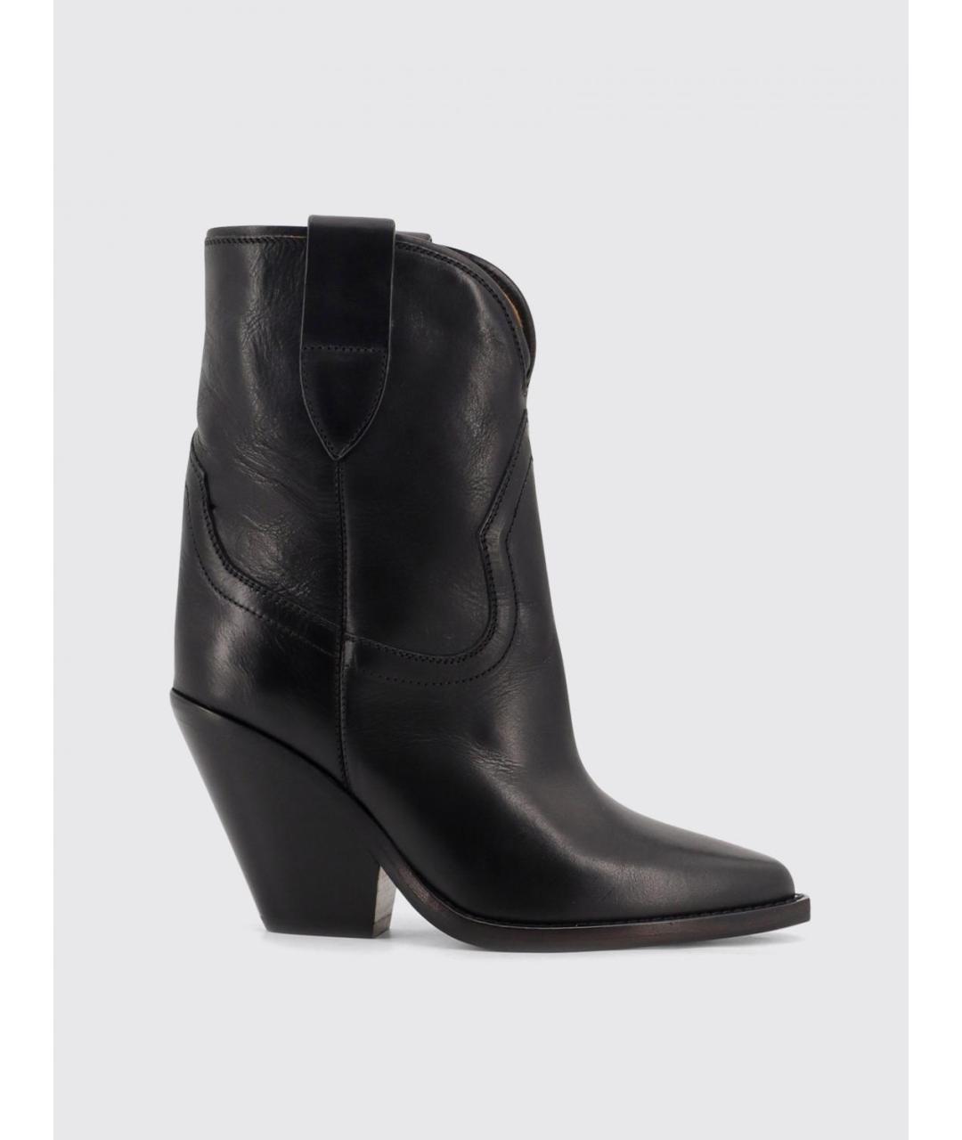 ISABEL MARANT Черные кожаные ботинки, фото 4