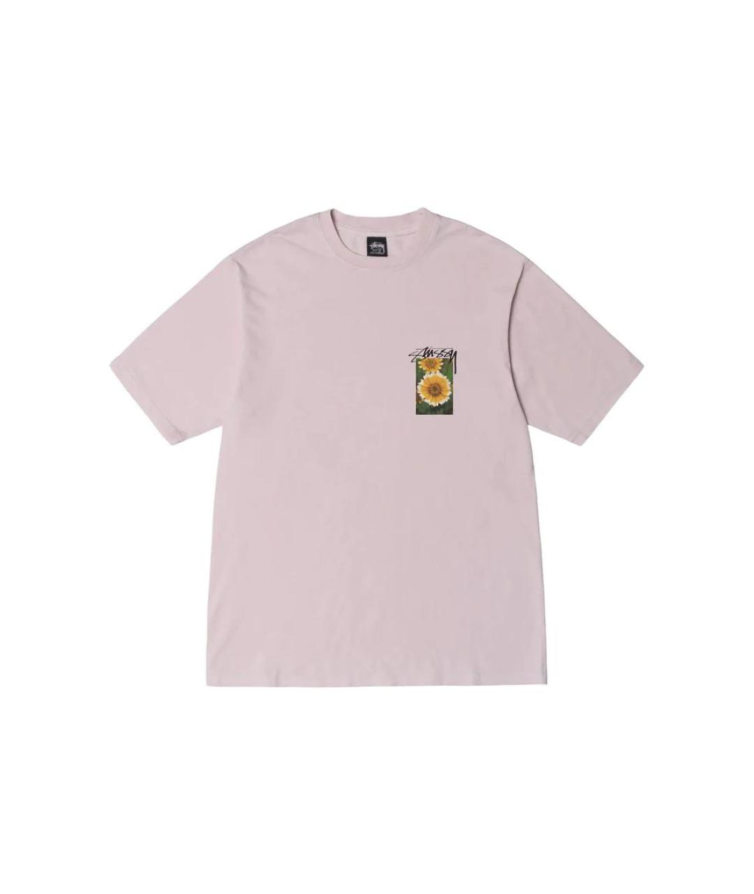 STUSSY Розовая хлопковая футболка, фото 1