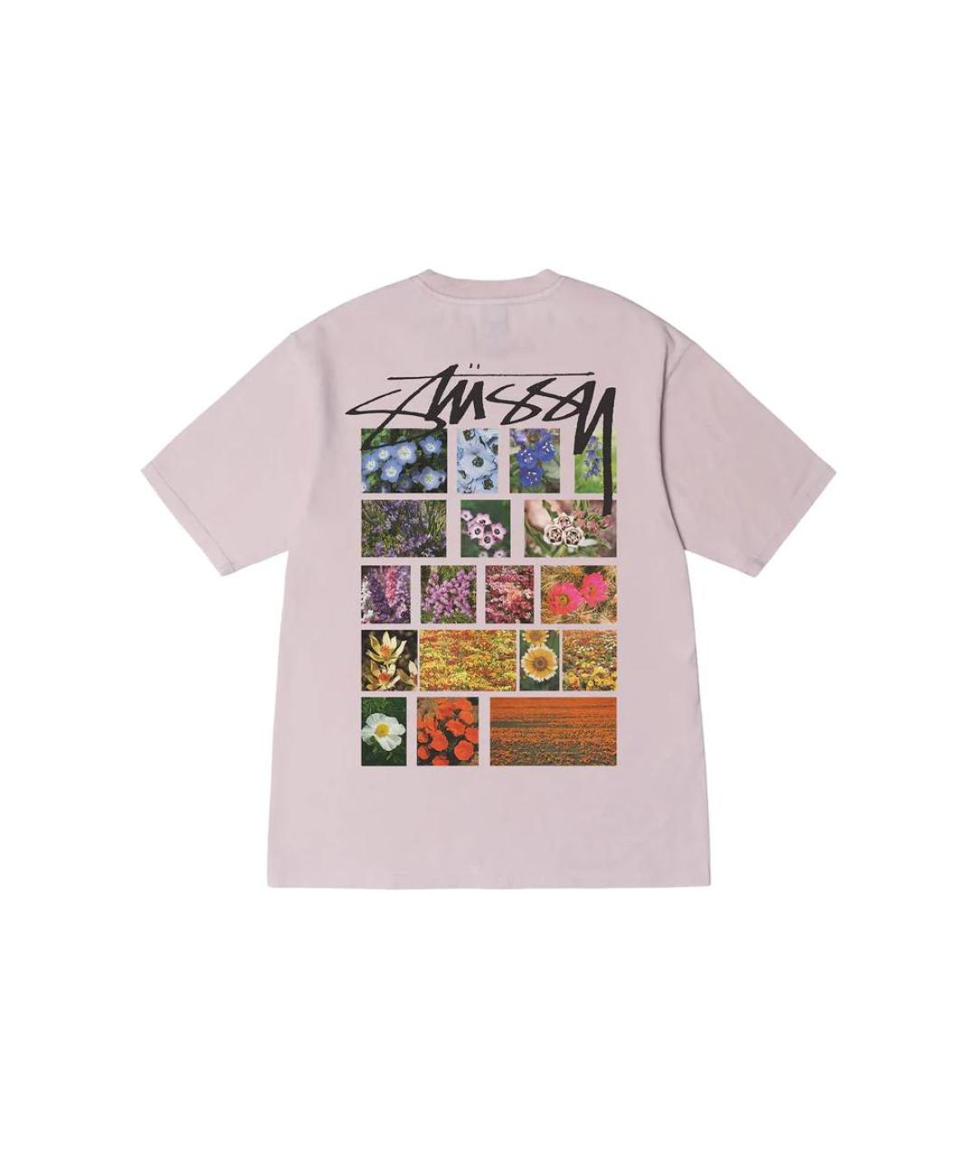 STUSSY Розовая хлопковая футболка, фото 2