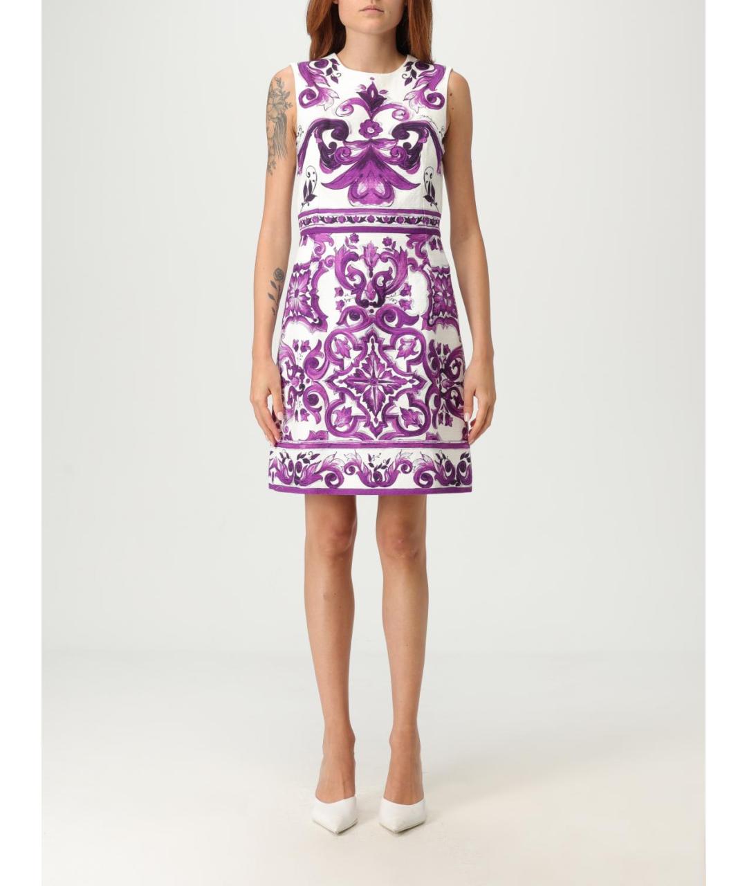 DOLCE&GABBANA Фиолетовое коктейльное платье, фото 2