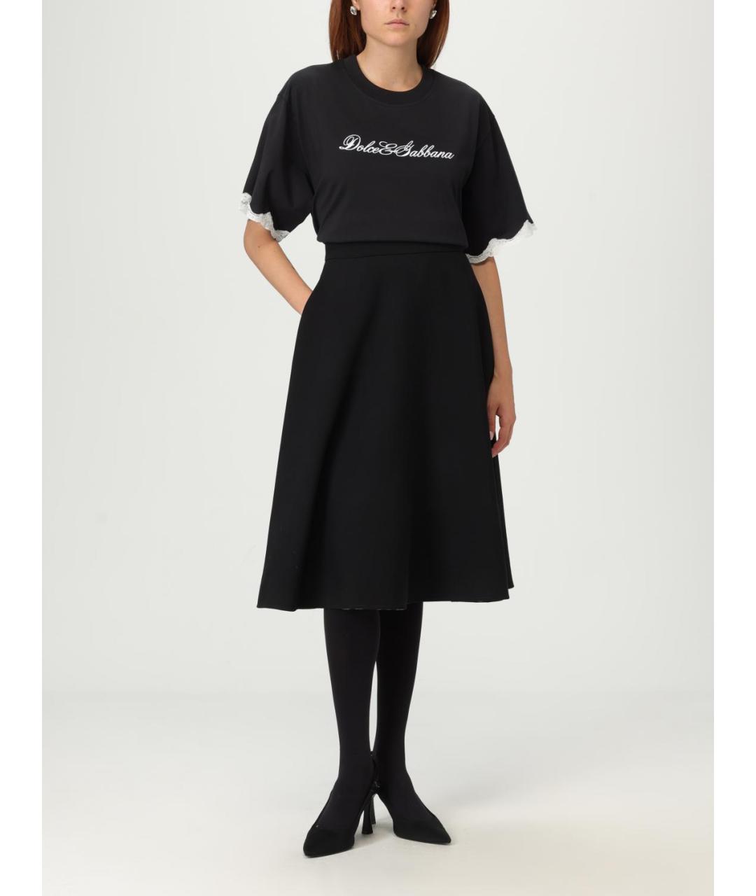 DOLCE&GABBANA Черная юбка миди, фото 2