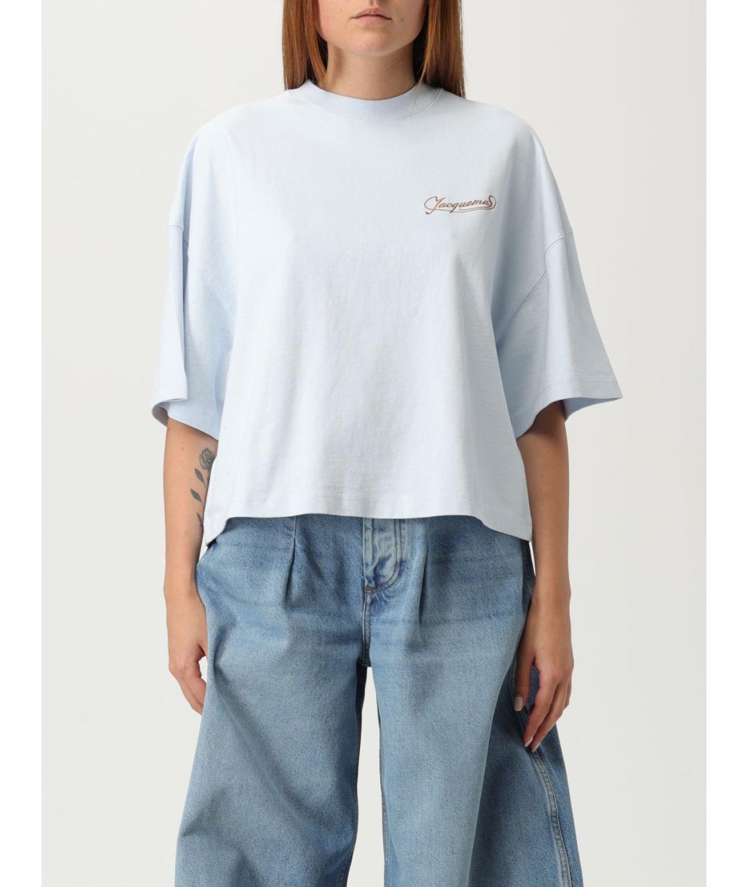 JACQUEMUS Голубая футболка, фото 2