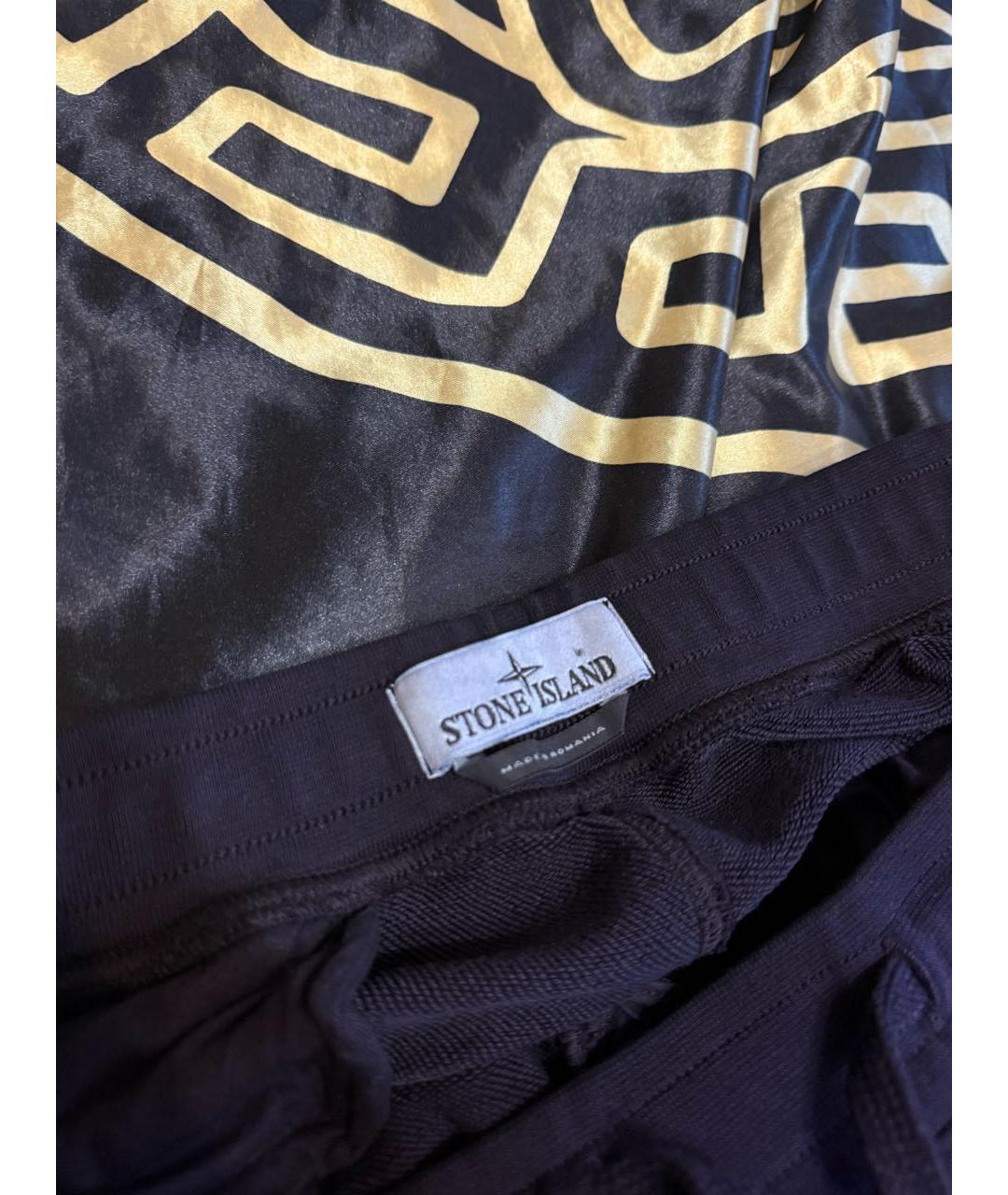STONE ISLAND Темно-синие хлопковые повседневные брюки, фото 5