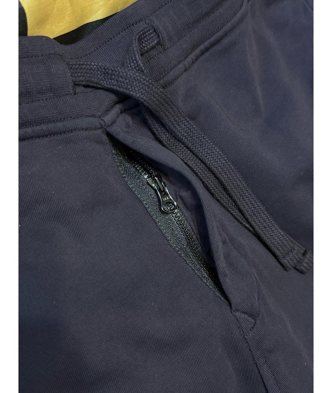 STONE ISLAND Темно-синие хлопковые повседневные брюки, фото 7