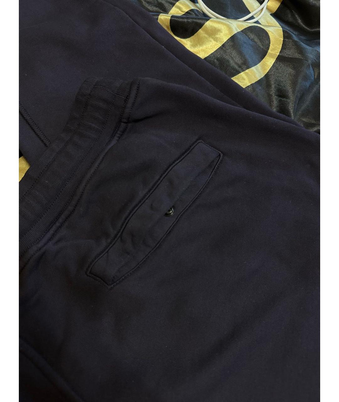 STONE ISLAND Темно-синие хлопковые повседневные брюки, фото 4