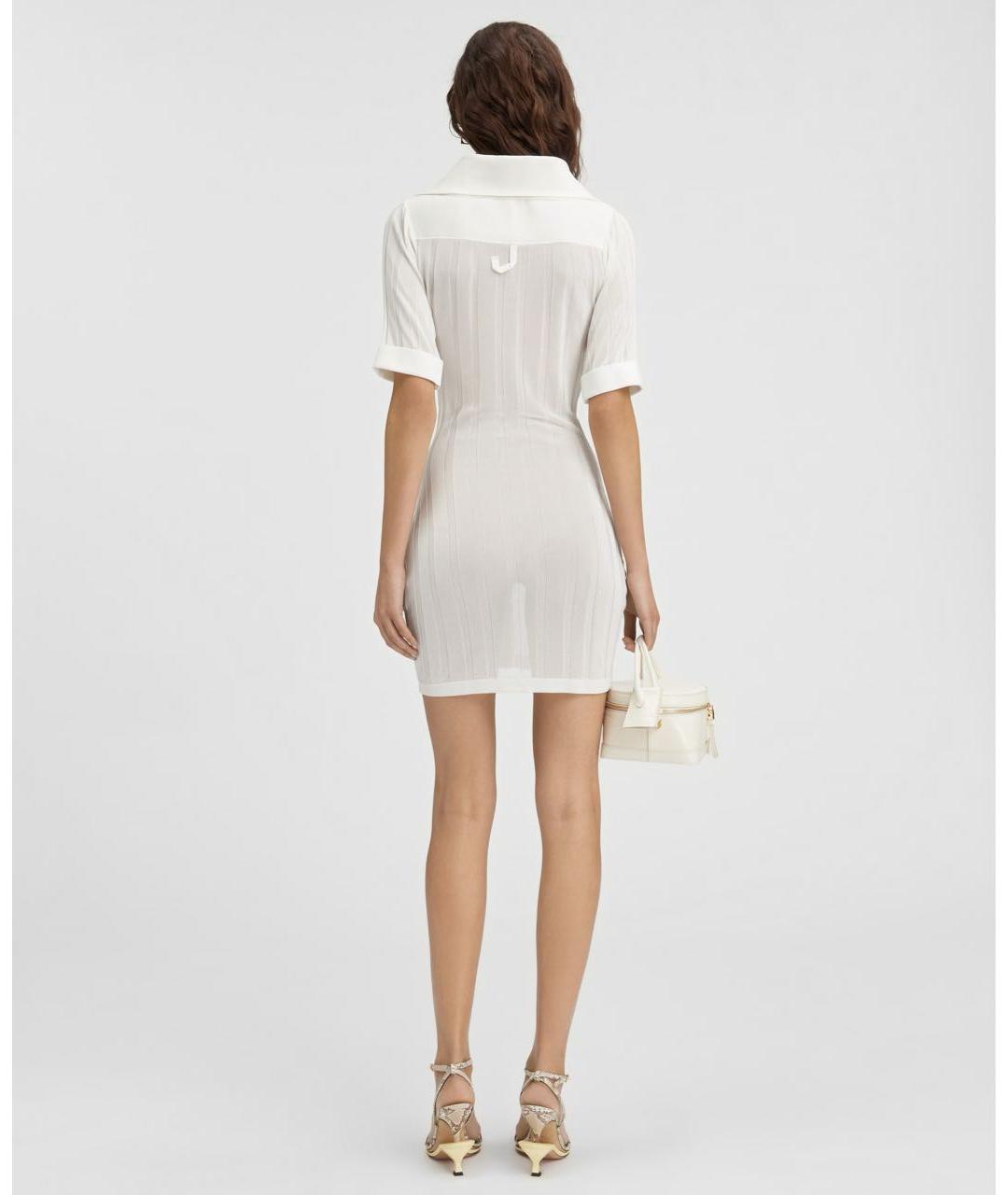 JACQUEMUS Белое вискозное платье, фото 4