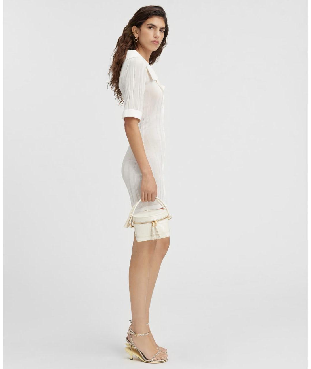 JACQUEMUS Белое вискозное платье, фото 3