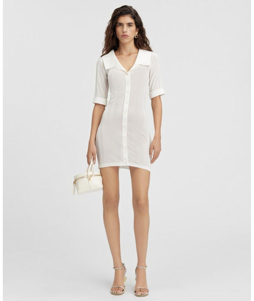 JACQUEMUS Белое вискозное платье, фото 2