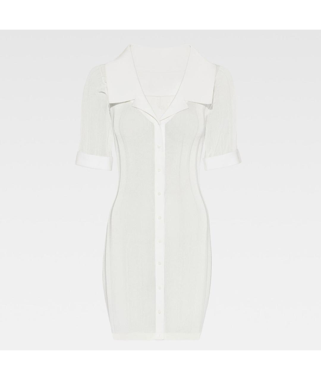 JACQUEMUS Белое вискозное платье, фото 6