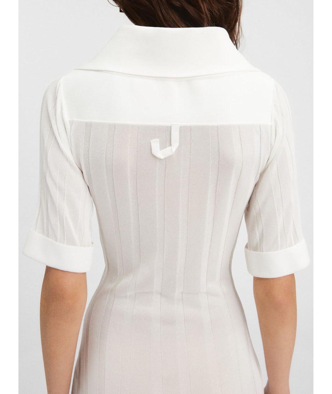 JACQUEMUS Белое вискозное платье, фото 5