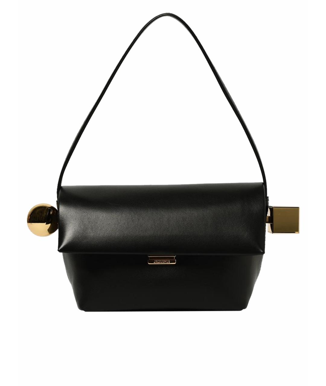 JACQUEMUS Черная кожаная сумка через плечо, фото 1
