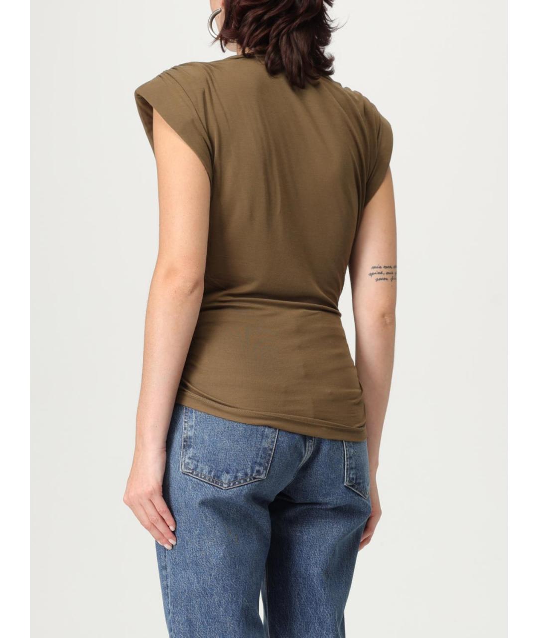 ISABEL MARANT Хаки футболка, фото 4