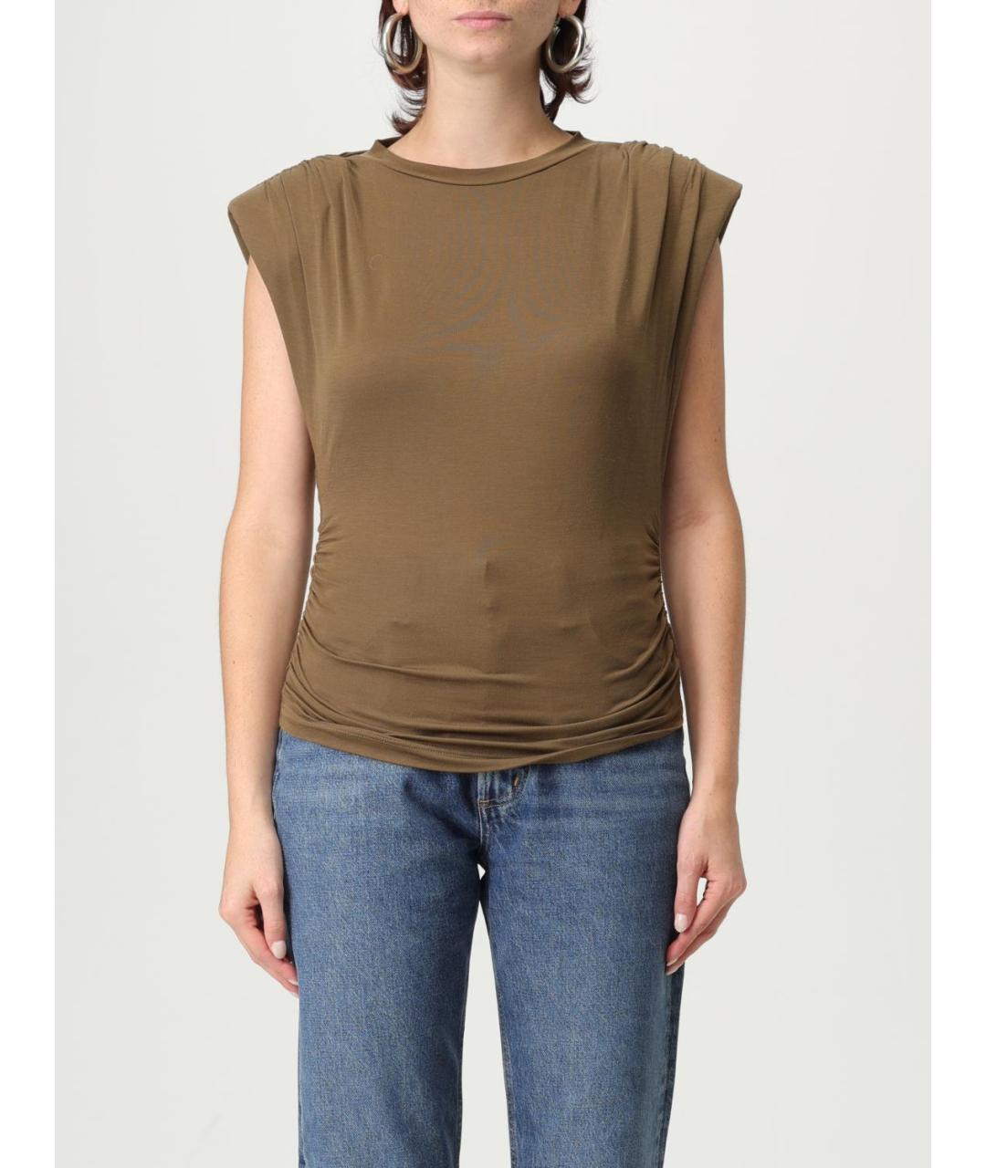 ISABEL MARANT Хаки футболка, фото 2