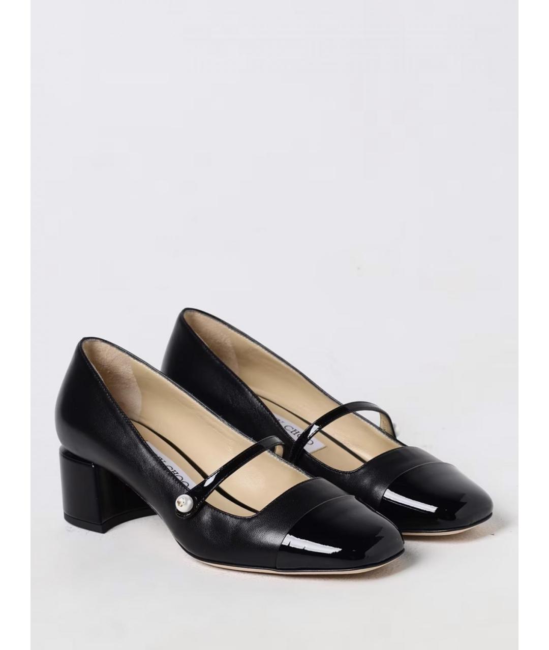 JIMMY CHOO Черные кожаные туфли, фото 2