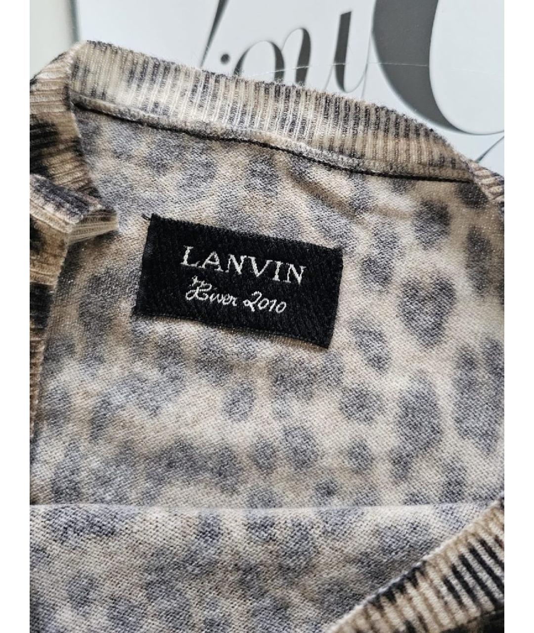 LANVIN Коричневое шерстяное платье, фото 7