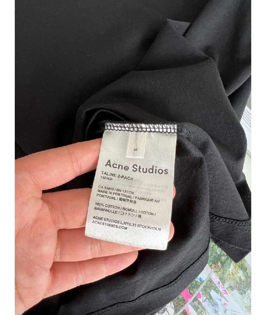 ACNE STUDIOS Черная хлопковая футболка, фото 8