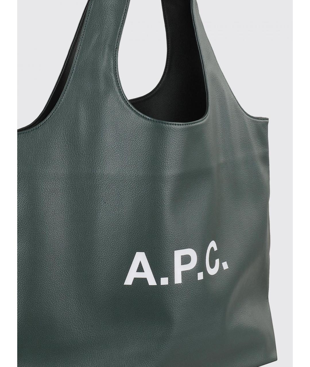 A.P.C. Зеленая сумка тоут, фото 3