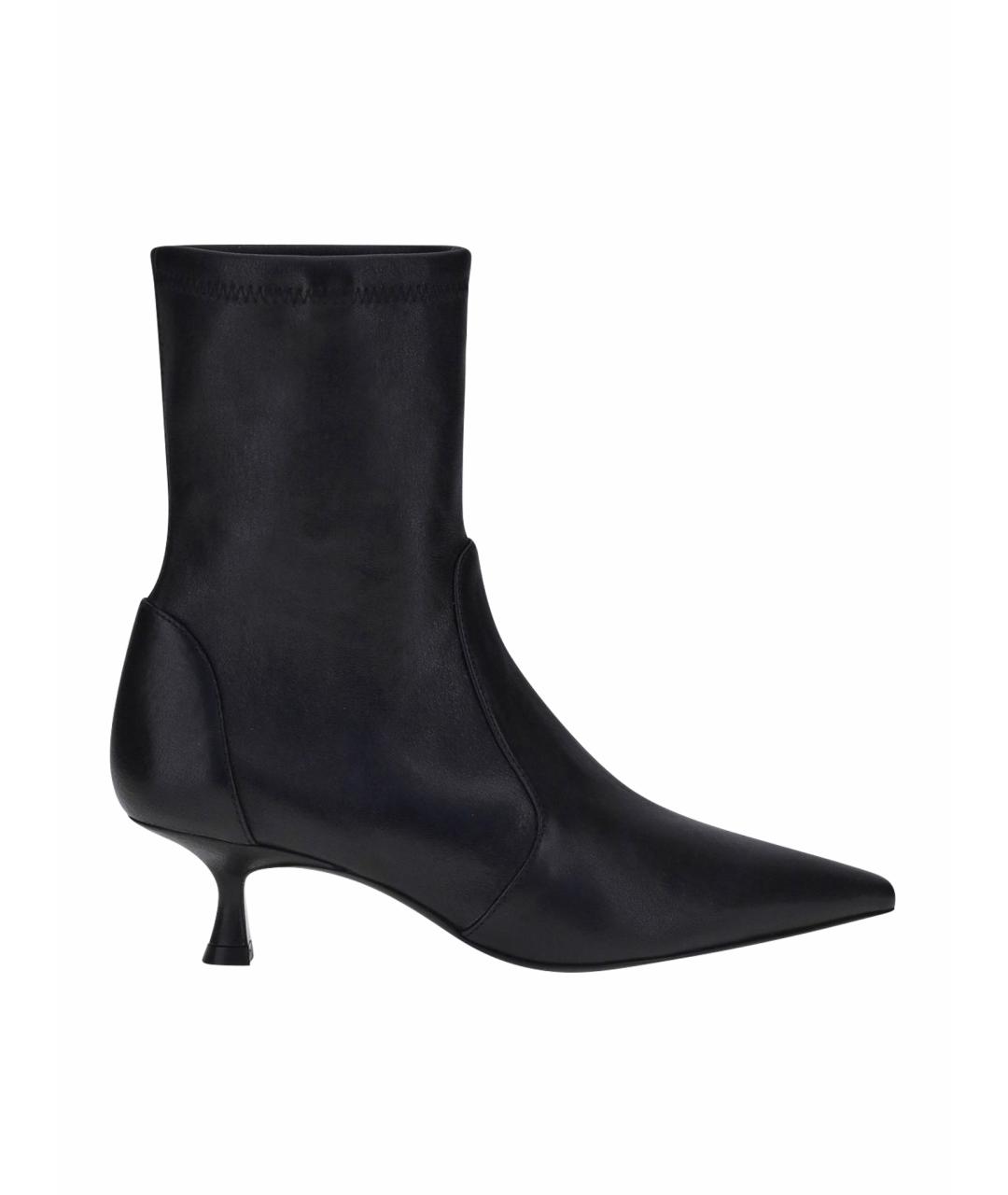 STUART WEITZMAN Черные кожаные ботильоны, фото 1