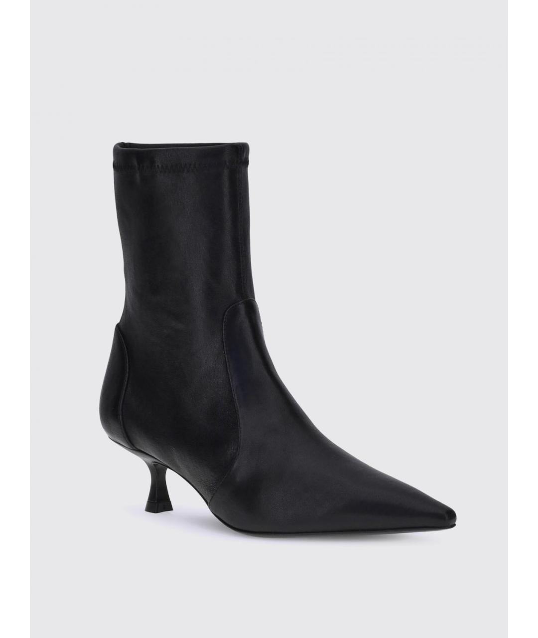 STUART WEITZMAN Черные кожаные ботильоны, фото 2