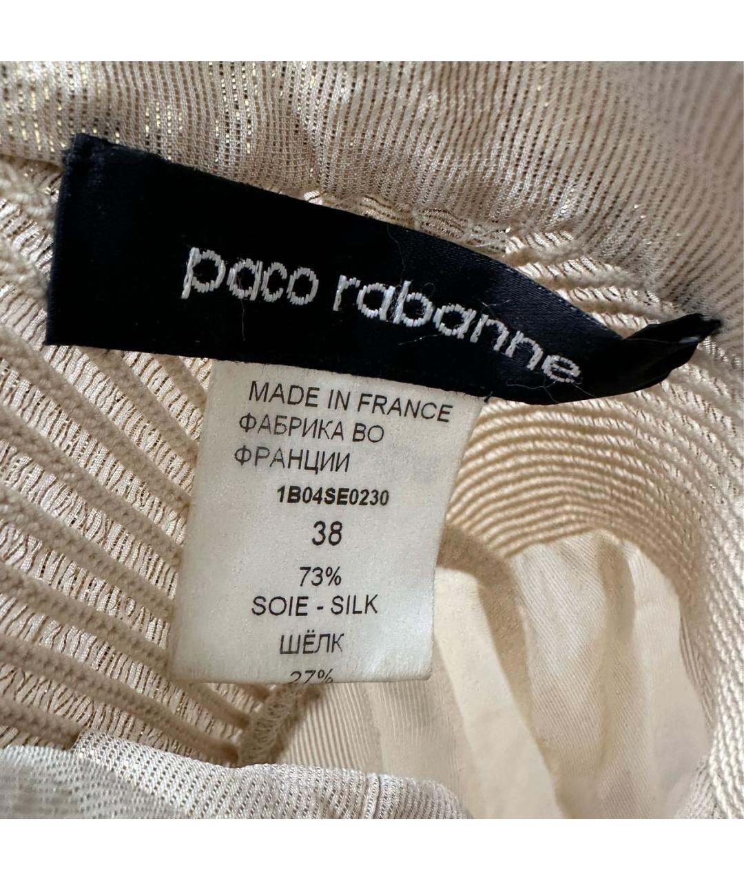 PACO RABANNE Золотая шелковая блузы, фото 6